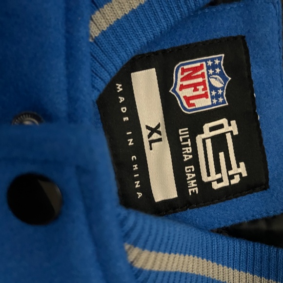 Detroit Lions NFL Team Apparel Quilt Lined Varsity Bomber Jacket Mens XL NWT - Picture 10 of 12